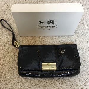 Coach patent leather clutch